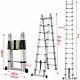Aluminium Telescopic Ladder Heavy Duty Multi-purpose Extendable Long Extension