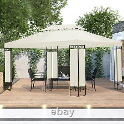 Beige Garden Gazebo 3m x 4m Outdoor Marquee Party Tent Shelter Pavilion Patio