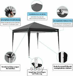 Black Waterproof 3x3m Heavy Duty Gazebo Marquee Garden Awning Party Tent Canopy