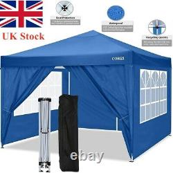 COBIZI 3Mx3M Heavy Duty Gazebo Waterproof Marquee Canopy Garden Party Tent Blue