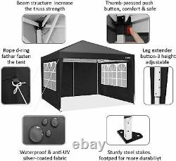 COBIZI 3x3M Heavy Duty Gazebo Marquee Garden Party Market Patio Tent Black NEW