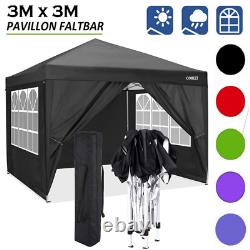 COBIZI Gazebo 3x3m Outdoor Heavy Duty Marquee Party Garden Pop up Tent with4 Side