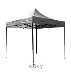 COMMERCIAL GRADE MARKET STALL POP UP 3x3m HEAVY DUTY 340d With side walls WHITE