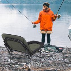 Camo Carp Fishing Bed Chair Bedchair Camping HeavyDuty 6 Adjustable Legs Leisure