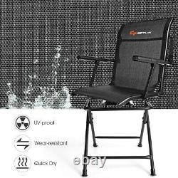 Camping Chair Swivel Folding Portable Foldable With Armrest Hunting Seat Black