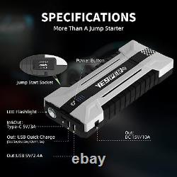 Car Jump Starter Portable 12V Battery Charger Heavy Duty Jump Pack YESPER 2160A