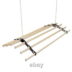 Clothes Airer Ceiling Pulley Maid Traditional Clothing Mounted Dryer 6 Lath Rack