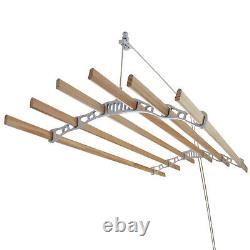 Clothes Airer Ceiling Pulley Maid Traditional Mounted Dryer 6 Lath 2m White