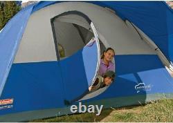 Coleman Camping Tent 8 Person Montana Cabin with Hinged 8-Person, Blue