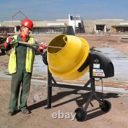 Electric Cement Mixer 450W Powerful Drum Motor 120L Capacity Heavy Duty Portable