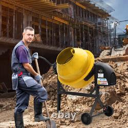 Electric Cement Mixer 550W Powerful Drum Motor 140L Capacity Heavy Duty Portable