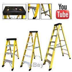 Electricians Heavy Duty GRP EN131 Fibreglass Step Ladder 30000v 4-10 Tread