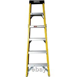 Electricians Heavy Duty Tread EN131 Fibreglass Step Ladder 6 Tread Trade New