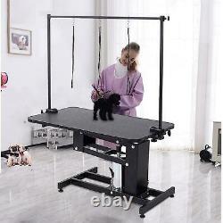Extra Large Hydraulic Pet Dog Grooming Table Lift Adjustable with H Bar Arm Leash