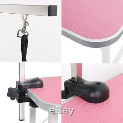 Foldable 31 Pet Dog Grooming Trimming Table Noose Adjustable Steel Arm Non-Slip