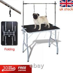 Foldable Dog Grooming Table Cleaning Trimming Table Pet Cat With Arm 2 Loops