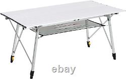 Folding Aluminium Picnic Table Portable Camping BBQ Table Trestle Heavy Duty