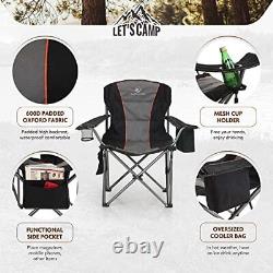 Folding Camping Chair Oversized Heavy Duty Padded Outdoor Chair Folding Seat