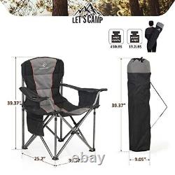 Folding Camping Chair Oversized Heavy Duty Padded Outdoor Chair with