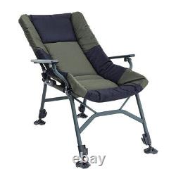 Folding Camping Chair Reclining Fishing Chairs Padded Recliner Bed Sun Lounger