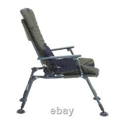 Folding Camping Chair Reclining Fishing Chairs Padded Recliner Bed Sun Lounger