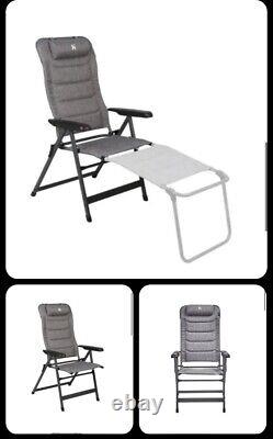 Folding Camping Recliner Deluxe Quilted Padded Chair Hi-Gear Turin Recliner