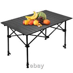 Folding Outdoor Table Heavy Duty Lift Table Camping Buffet Picnic Portable Table