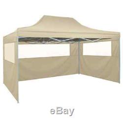 Folding Party Tent Pop up Gazebo 3x4m Wedding Marquee Steel Heavy Duty Cream New