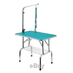 Free Paws 36 In Foldable Pet Dog Grooming Table with Arm No Sit Restraint Noose