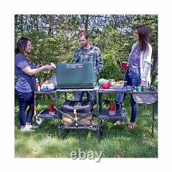 GCI Portable Folding Cooking Station Kitchen Steel Frame Outdoor Camping Storage