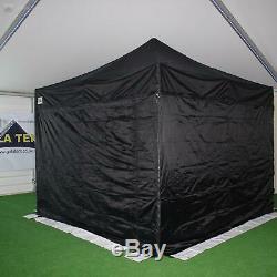 Gala Tent Pop 50mm Black Commercial Gazebo 3 x 3 Easy Up Pop Up With Sides