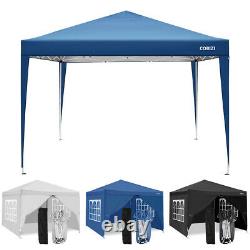 Garden Gazebo 4 Sides Heavy Duty Waterproof Canopy Pop-up Tent Wedding Party3x3M