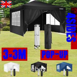 Garden Gazebo 4 Sides Heavy Duty Waterproof Canopy Pop-up Tent Wedding Party3x3M