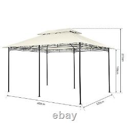 Garden Metal Gazebo 3x4M Patio Party Tent Marquee Canopy Pavilion Sidewall Beige
