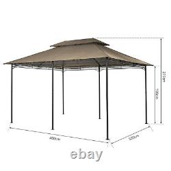 Garden Metal Gazebo 3x4M Patio Party Tent Marquee Canopy Pavilion Sidewall Khaki