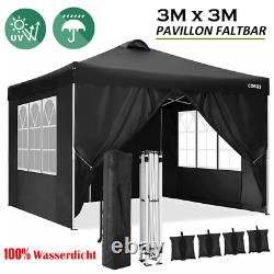 Gazebo 3x3m Pop Up Marquee Party Tent Awning Outdoor Patio Market Wedding Canopy