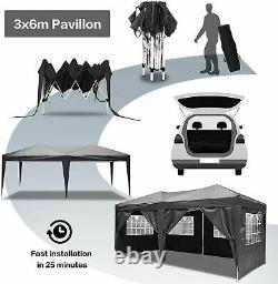 Gazebo Heavy Duty Marquee Party Wedding MarketStall Tent 3×6M/3x3M Patio Canopy