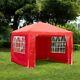 Gazebo Party Tent Marquee Garden Outdoor Waterproof Standard Or Pop Up Sides Red