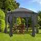 Gazebo With Curtains Marquee Canopy Garden Outdoor Party Tent Heavy Duty 3.5x2.7