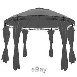 Gazebo with Curtains Marquee Canopy Garden Outdoor Party Tent Heavy Duty 3.5x2.7