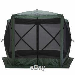 Gazelle GG500GR 4 Person 5 Sided Portable Pop Up Gazebo Screened Tent, Green