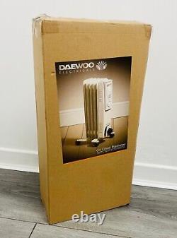 HEAVY DUTY Daewoo 5 Fin 1000W Portable Oil Filled Thermostat Radiator Heater