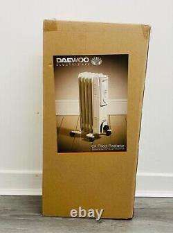 HEAVY DUTY Daewoo 5 Fin 1000W Portable Oil Filled Thermostat Radiator Heater