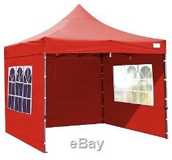 HERCULES GAZEBO HEAVY DUTY RED COMMERCIAL GRADE POP UP TENT MARQUEE 3m x 3m