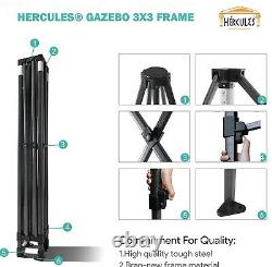 HERCULES TORPEDO Heavy Duty POP UP GAZEBO 3m x 3m Commercial Grade