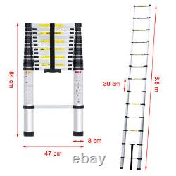 Heavy Duty 3.8M Portable Multi-Purpose Aluminium Telescopic Ladder 13 Step