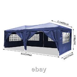 Heavy Duty 3x6M Gazebo Folding Canopy Marquee Waterproof Tent Party 6 sidewalls