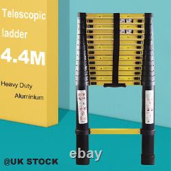 Heavy Duty 4.4M Compact Multi-Purpose Aluminium Telescopic Ladder Extendable UK