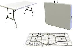 Heavy Duty 4ft Outdoor Plastic Table Half Folding Market Stall Pasting Car Boot