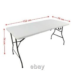 Heavy Duty 5FT Large Folding Picnic Table Portable Plastic Camping Garden Party